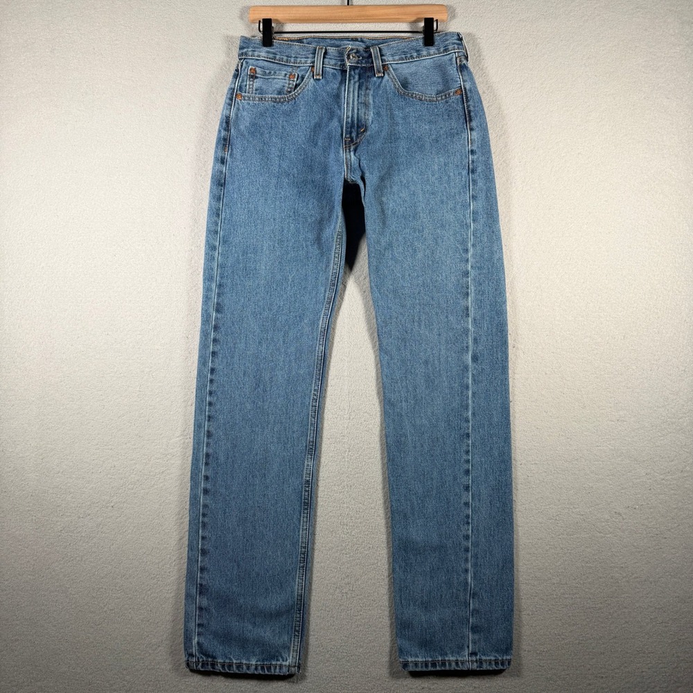 Levis 505 Regular Fit Straight Leg Blue Denim Jeans Mens 31x34 00505-4891